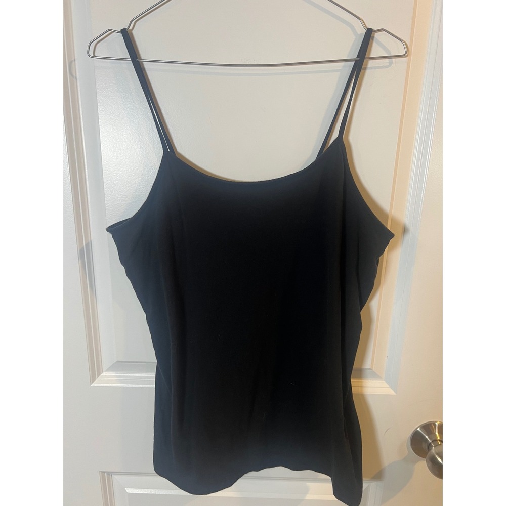 Time and Tru Womens Cami Tank Top Cotton Blend Black Size L 12-14